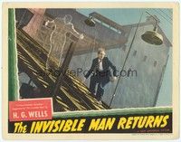3a204 INVISIBLE MAN RETURNS LC '40 fx image of Vincent Price & Sir Cedric Hardwicke on tracks!