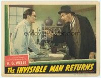 3a209 INVISIBLE MAN RETURNS LC '40 Alan Napier in trench coat argues w/John Sutton in laboratory!