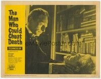 3a324 MAN WHO COULD CHEAT DEATH LC #4 '59 Terence Fisher/Jimmy Sangster Hammer horror, man choked!