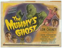 3a197 MUMMY'S GHOST TC '44 bandaged monster Lon Chaney is nameless, fleshless & deathless!