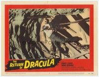 3a333 RETURN OF DRACULA LC #3 '58 gruesome c/u of man impaled on broken board at bottom of pit!