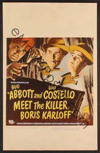 3a148 ABBOTT & COSTELLO MEET THE KILLER BORIS KARLOFF WC '49 art of scared Bud & Lou!