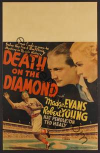 3a157 DEATH ON THE DIAMOND WC '34 cool baseball art, the most baffling mystery in sports history!