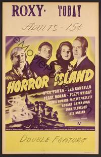 3a162 HORROR ISLAND WC '41 Universal horror, cool art of haunted castle & ghost!