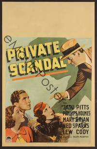 3a174 PRIVATE SCANDAL WC '34 Zasu Pitts, Phillips Holmes, Mary Brian, detective Ned Sparks