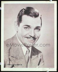 3b378 CLARK GABLE 8x10 still '33 great close-up portrait with printed signature!