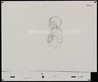 3b009 SIMPSONS pencil drawing '90s Matt Groening, great cartoon artwork of Disco Stu!