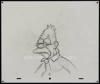 3b021 SIMPSONS pencil drawing '00s Matt Groening, cartoon artwork of Grandpa Abe!