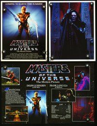 3b278 MASTERS OF THE UNIVERSE 8 promo brochures '87 Dolph Lundgren as He-Man!