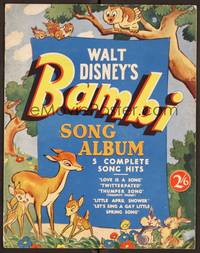 3b609 BAMBI Aust sheet music '42 Walt Disney cartoon deer classic, Little April Shower!