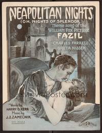 3b657 FAZIL sheet music '28 Howard Hawks, Greta Nissen, Farrell, Neopolitan Nights!