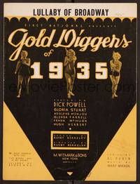 3b681 GOLD DIGGERS OF 1935 sheet music '35 Lullaby of Broadway!