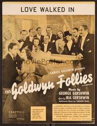 3b684 GOLDWYN FOLLIES sheet music '38 cool cast portrait, Love Walked In!