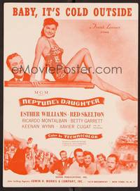 3b747 NEPTUNE'S DAUGHTER sheet music '49 Red Skelton & Esther Williams, Baby, It's Cold Outside!