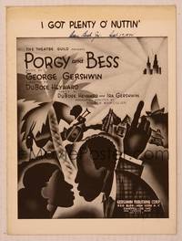 3b765 PORGY & BESS sheet music '35 cool artwork by B. Harris, I Got Plenty O' Nuttin'!