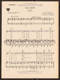 3b769 RAG MOP sheet music '50 written & composed by Johnnie Lee Wills & Deacon Anderson!