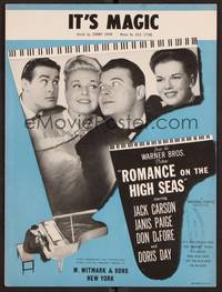 3b784 ROMANCE ON THE HIGH SEAS sheet music '48 1st Doris Day, Jack Carson, Janis Page, It's Magic!