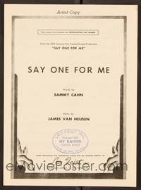 3b790 SAY ONE FOR ME sheet music '59 written by Sammy Cahn & James Van Heusen!