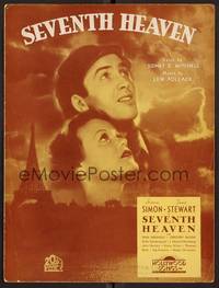 3b791 SEVENTH HEAVEN sheet music '37 close up of James Stewart & sexy Simone Simon!