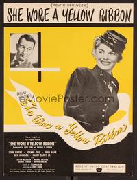 3b794 SHE WORE A YELLOW RIBBON sheet music '49 John Wayne & Joanne Dru!