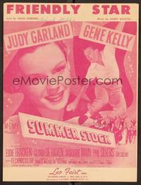 3b824 SUMMER STOCK sheet music '50 Judy Garland, Gene Kelly dancing, Friendly Star!