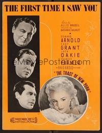 3b845 TOAST OF NEW YORK sheet music '37 Frances Farmer, Cary Grant, The First Time I Saw You!