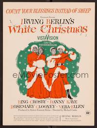 3b863 WHITE CHRISTMAS sheet music '54 Bing Crosby, Kaye, Count Your Blessings Instead of Sheep!