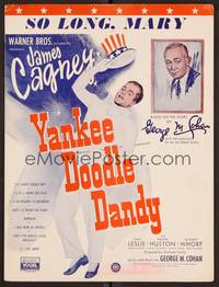 3b868 YANKEE DOODLE DANDY sheet music '42 James Cagney classic patriotic biography, So Long, Mary!