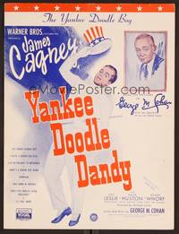 3b870 YANKEE DOODLE DANDY sheet music '42 James Cagney classic, The Yankee Doodle Boy!