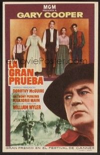3b159 FRIENDLY PERSUASION Spanish herald '56 Gary Cooper, Dorothy McGuire!!