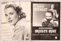 3b091 REAR WINDOW Danish program '54 Alfred Hitchcock, voyeur Jimmy Stewart & sexy Grace Kelly!
