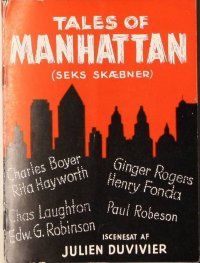 3b100 TALES OF MANHATTAN Danish program '42 Rita Hayworth, Ginger Rogers, Henry Fonda!