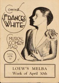 3b477 FRANCES WHITE herald '20s great artwork & photos of singer/star White!