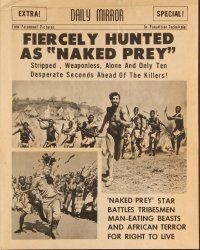 3b529 NAKED PREY herald '65 Cornel Wilde stripped and weaponless in Africa running from killers!