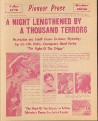 3b531 NIGHT OF THE GRIZZLY herald '66 big Clint Walker had come to the rim of Hell & held on!