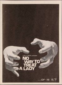 3b532 NO WAY TO TREAT A LADY herald '68 Rod Steiger, sexy Lee Remick & George Segal!