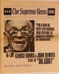 3b537 OH GOD herald '77 directed by Carl Reiner, George Burns, John Denver, Teri Garr!