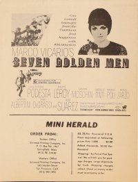 3b553 SEVEN GOLDEN MEN herald 1969 Mario Vicario's Sette uomini d'oro, sexy Rossana Podesta!