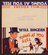 3b590 YOUNG AS YOU FEEL herald '31 Will Rogers in top hat, Fifi D'Orsay!