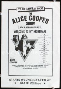 3b369 ALICE COOPER: WELCOME TO MY NIGHTMARE 4 teaser movie papers '75 it's the JAWS of rock!