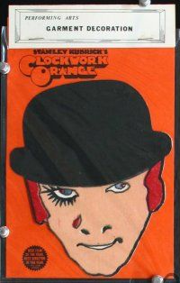 3b425 CLOCKWORK ORANGE 3 iron-on patches '72 really cool iron-on of Malcolm McDowell!
