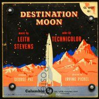 3b366 DESTINATION MOON record '50 from Robert A. Heinlein, soundtrack record, cool art!