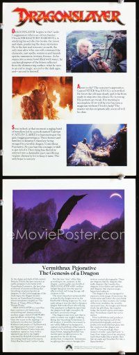 3b372 DRAGONSLAYER 9 movie papers '81 Peter MacNicol, cool fantasy images!