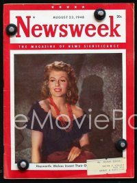 3b322 NEWSWEEK magazine '48 great photo of sexy Rita Hayworth!