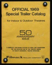 3b412 OFFICIAL 1969 SPECIAL TRAILER CATALOG movie catalog '69 cool special order theater trailers!