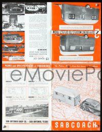 3b416 SABCOACH TRAILERS assorted items '50s great images of travel trailers!