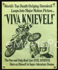 3b292 VIVA KNIEVEL 13 promo brochures '77 the greatest motorcycle daredevil, Gene Kelly, Hutton!