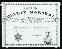 3b423 WILD BILL HICKOK DEPUTY MARSHALL SET commercial items '80s cool badge & list of duties!