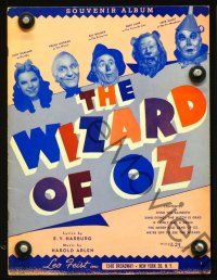 3b597 WIZARD OF OZ songbook '39 all-time classic, sheet music of songs!