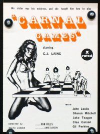 3b294 CARNAL GAMES pressbook '78 C.J. Lang, Sharon Mitchell, Jake Teague, x-rated!